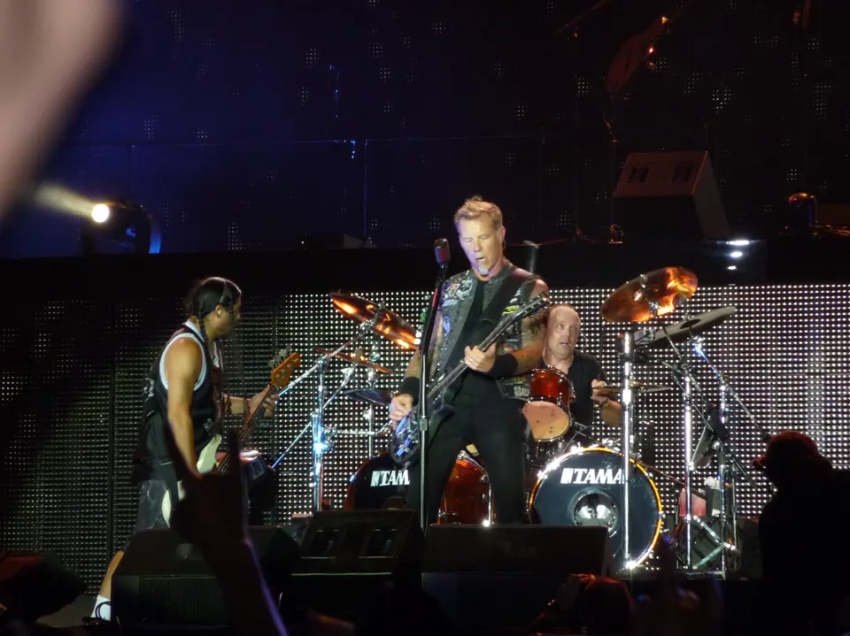 Trujillo, Hetfield, Lars derrière ses fûts