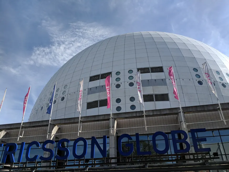 L'Ericsson Globe sous le soleil